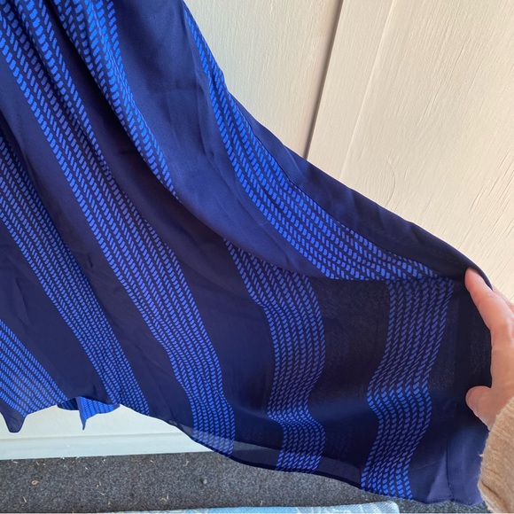 Anne Klein Blue Wrap Midi Dress with Cuffed Sleeves - Picture 5 of 12